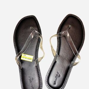 Universal Thread Keilani Thong Flip Flops - Black/Clear - NWT women's size 10